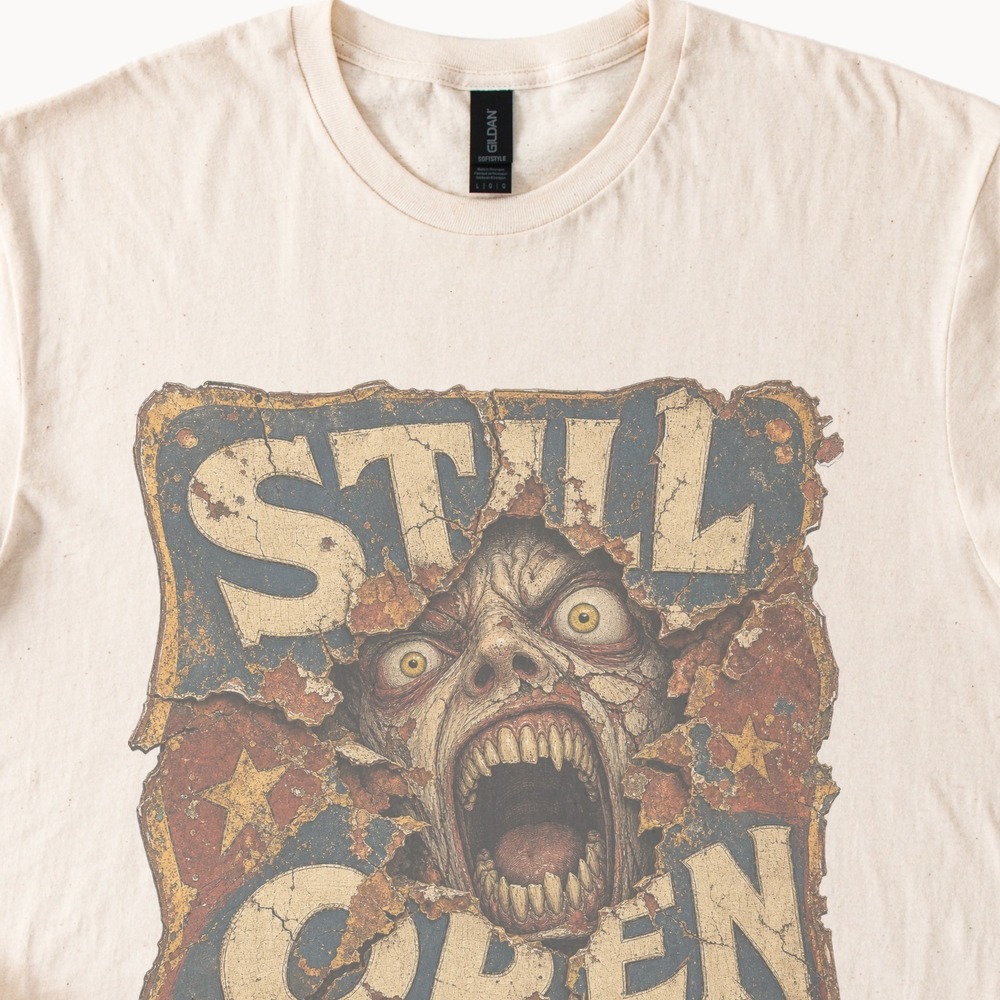Still Open Dark Surreal Horror Tee